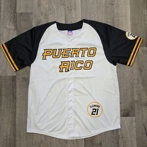 Puerto Rico Roberto Clemente Baseball Jersey Size Adult Small-Medium